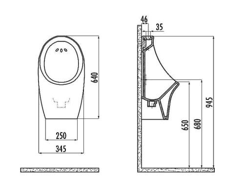 Писсуар Creavit TP611-00CB00E-0000 подвесной Белый