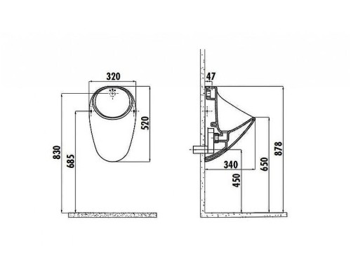 Писсуар Creavit TP635-00CB00E-0000 подвесной Белый