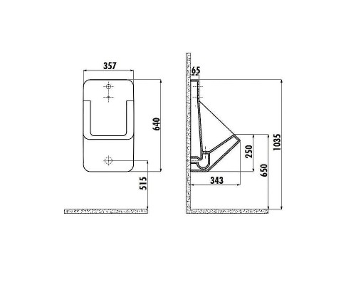 Писсуар Creavit TP640-00CB00E-0000 подвесной Белый