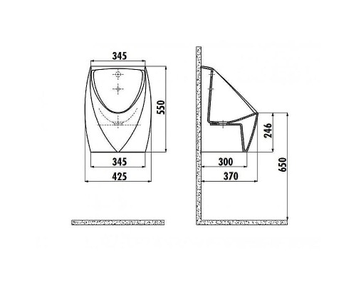 Писсуар Creavit TP645-00CB00E-0000 подвесной Белый