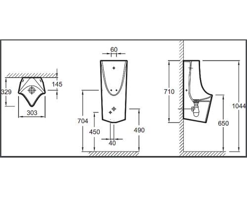 Писсуар Jacob Delafon Struktura EZA022-00 подвесной цвет Белый