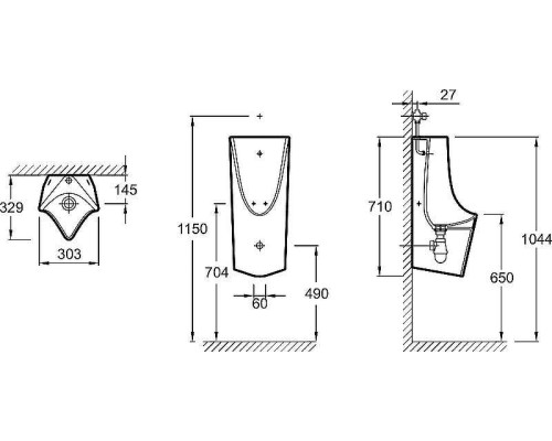 Писсуар Jacob Delafon Struktura EZA122-00 подвесной цвет Белый