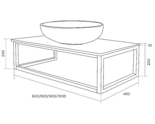 Столешница под раковину 1MarKa Loft 80 Ц0000008735 Светло-серый МА01 Nat