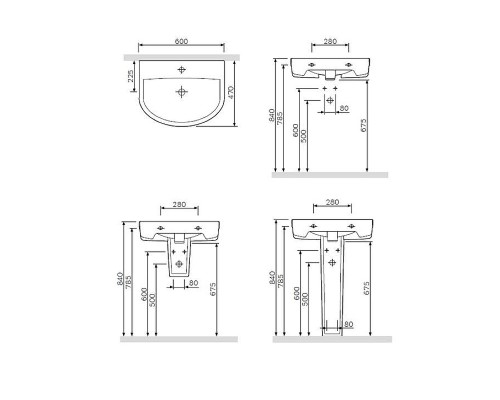 Раковина AM.PM Bliss L 60 C534321WH цвет Белый глянцевый