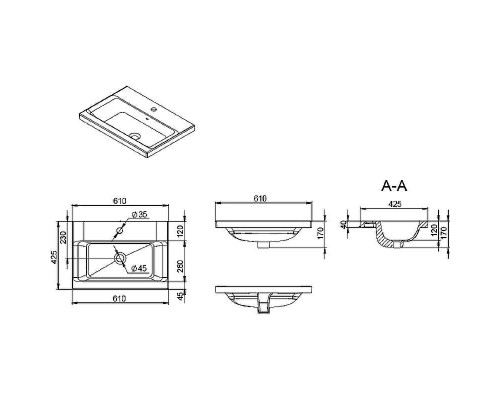 Раковина AM.PM Gem 61 M90WCC0602WG Белая