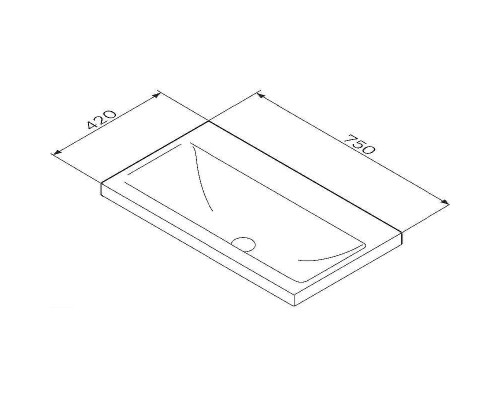 Раковина AM.PM Gem 75 M90WCC0752BM Черная матовая