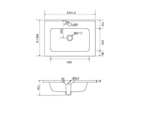 Раковина AM.PM Sense 61 M7BWCC0602WG цвет Белый