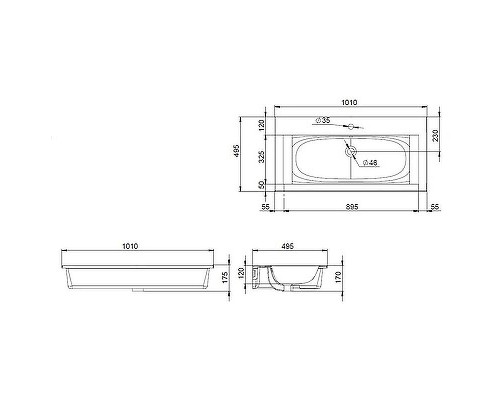 Раковина AM.PM Spirit V2.0 101 M70AWCC1002WG Белая