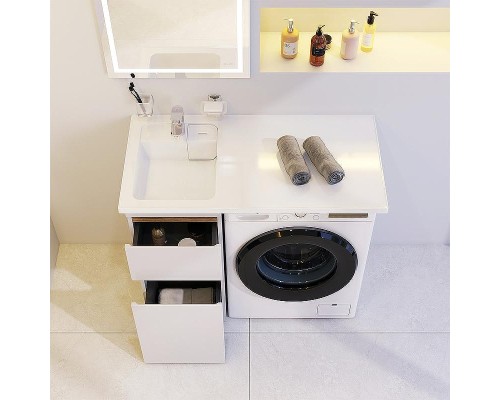 Раковина AM.PM X-Joy 100 L M85AWPL1001WG с местом под стиральную машину Белая