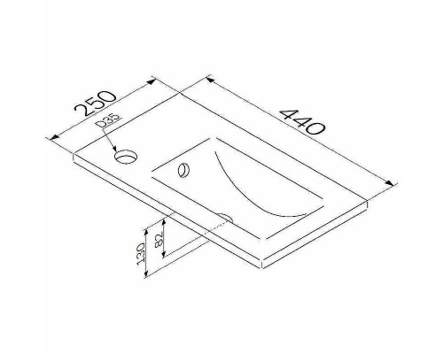 Раковина AM.PM X-Joy 45 L M85AWCC0452WG64 Белая