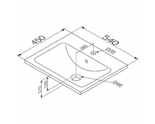 Раковина AM.PM X-Joy 55 M85AWCC0552WG64 Белая