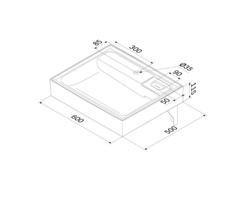 Раковина AM.PM X-joy 60 M85WCC0601WG050 на стиральную машину цвет Белый