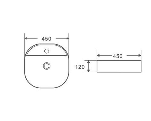 Раковина AQUAme 45 AQM5013 цвет Белый глянцевый