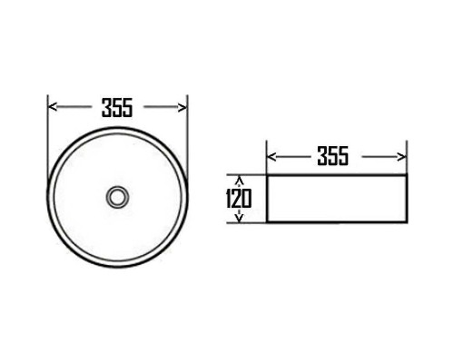 Раковина-чаша AQUAme 36 AQM5012MFG Светло-серая матовая