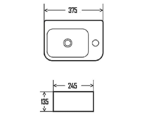Раковина AQUAme 38 R AQM5006R Белая глянцевая