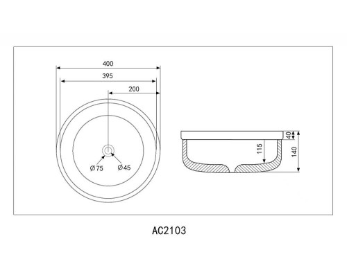 Раковина-чаша Abber Bequem 40 AC2103MG Серая матовая