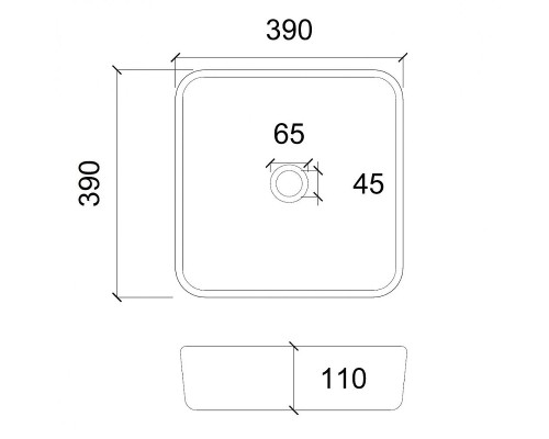 Раковина-чаша Abber Glas 39 AK2311B Черная