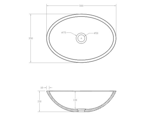 Раковина-чаша Abber Karbon 50 AK2042 Черная