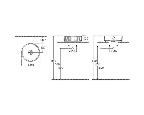 Раковина-чаша Allen Brau Fantasy Line 36 4.11032.PT Петроль
