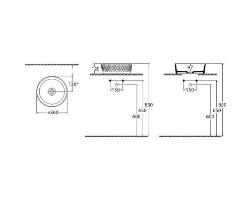 Раковина-чаша Allen Brau Fantasy Romb 36 4.11033.21 Белая матовая