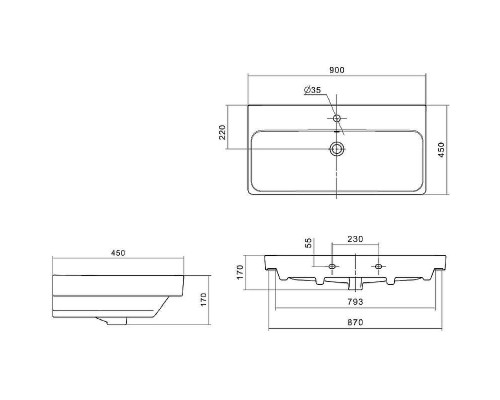 Раковина Aquaton Santek Адриана 90 1WH501629 Белая