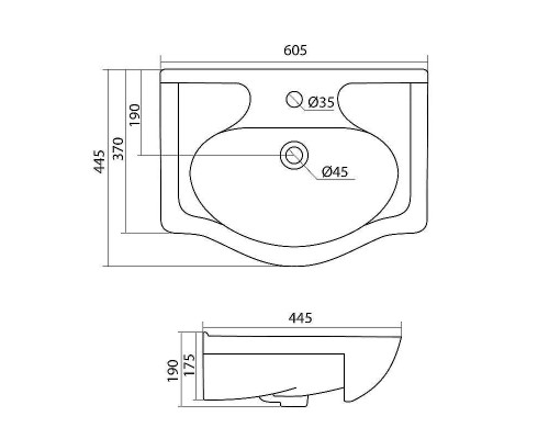 Раковина Aquaton Santek Селигер 60 1WH110268 Белая