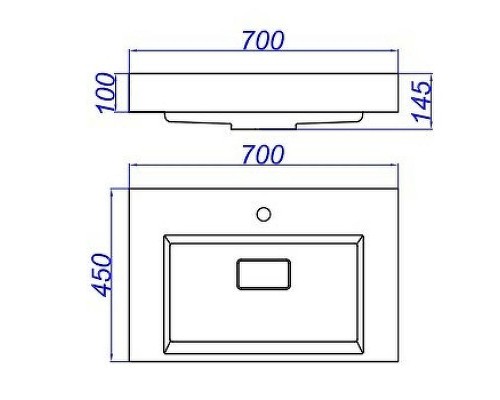 Раковина Aqwella Toledo 70 Tol.07.04.D Белая