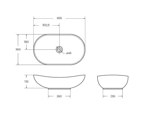 Раковина-чаша BelBagno 60 BB1404-H301 Черная матовая