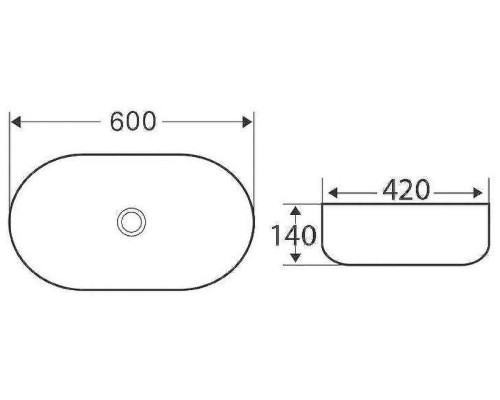 Раковина-чаша BelBagno 60 BB1084-H311 Серая матовая