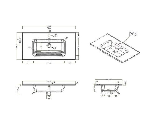 Раковина BelBagno BB900ETL Белая