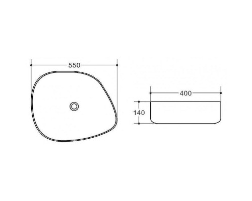 Раковина-чаша BelBagno 55 BB1435-NERO Черная
