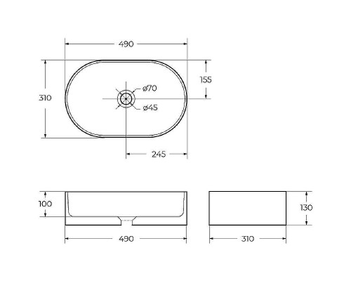 Раковина-чаша BelBagno 50 BB1497 Белая