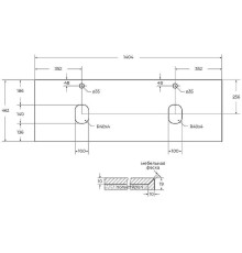 Столешница под раковину BelBagno 140 KEP-140-2-MNO Marmo Nero Opaco