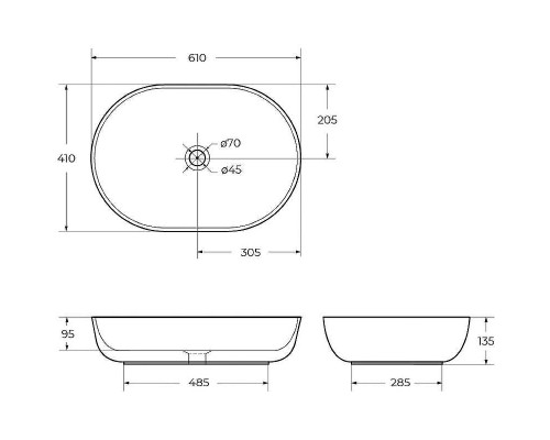 Раковина-чаша BelBagno 61 BB1348 Белая