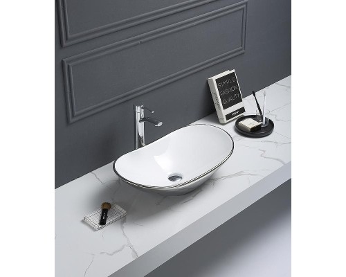 Раковина CeramaLux 61 7811ASW Серебряная