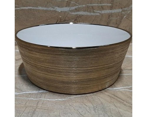 Раковина-чаша CeramaLux 37 C1055 Бело-золотая