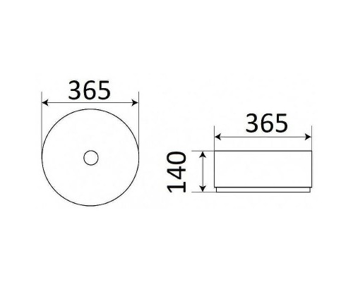 Раковина-чаша CeramaLux 37 C1055 Бело-золотая