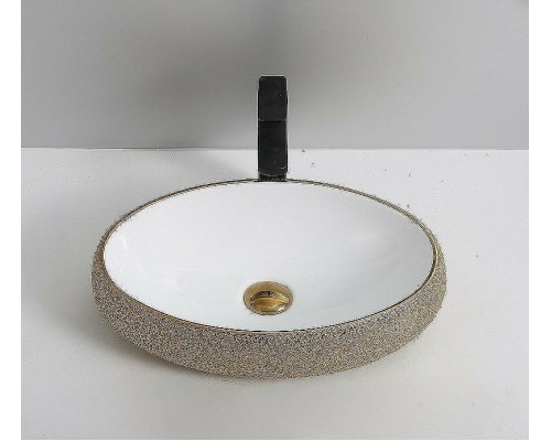 Раковина-чаша CeramaLux 49 433J Бело-золотая