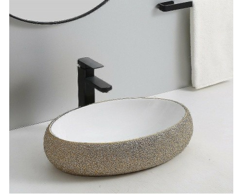 Раковина-чаша CeramaLux 49 433J Бело-золотая