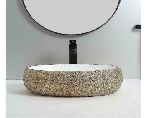 Раковина-чаша CeramaLux 49 433J Бело-золотая