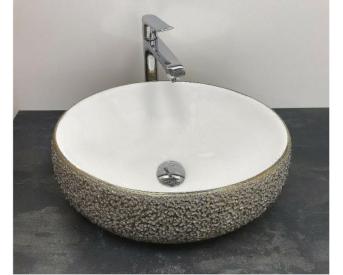 Раковина-чаша CeramaLux 49 433J Бело-золотая