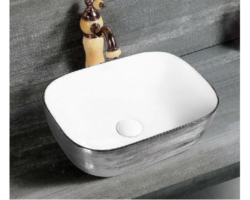 Раковина-чаша CeramaLux 46 D1333H131 Серебро Белая