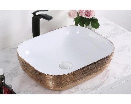 Раковина-чаша CeramaLux 46 D1333H132 Медь Белая