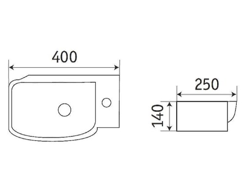 Раковина CeramaLux 40 78580L Белая глянцевая