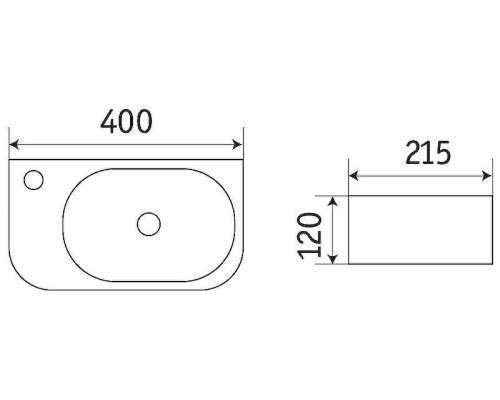 Раковина CeramaLux 40 78204RB Черная глянцевая