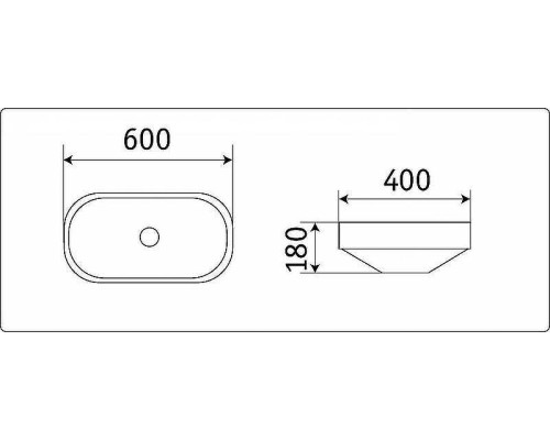 Раковина CeramaLux 60 5006CMB Черная матовая