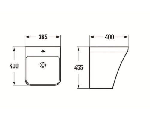Раковина CeramaLux 36 500P Белая глянцевая