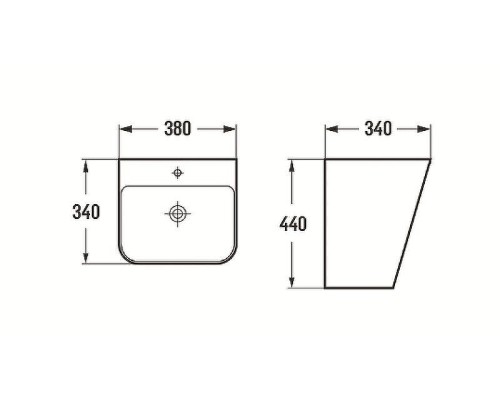 Раковина CeramaLux 38 500QMB Черная матовая
