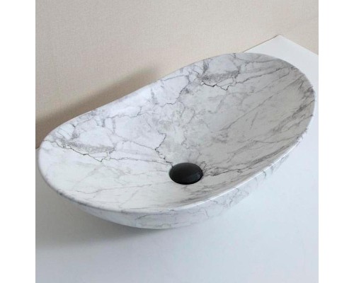 Раковина-чаша CeramaLux 63 1575 Белый мрамор
