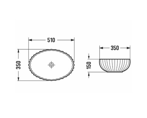 Раковина-чаша CeramaLux 51 GL49-JA Белая матовая